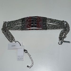 White House Black Market Purple and Silver Gem Choker